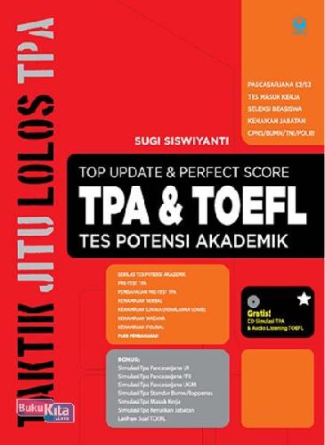 Cover Buku Taktik Jitu Lolos Tpa : Top Update & Perfect Score Tpa & Toefl Tpa + Cd