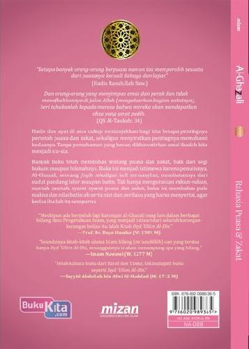 Cover Belakang Buku Rahasia Puasa&Zakat: Mencapai Kesempurnaan Ibadah-New (Al-Ghazali)