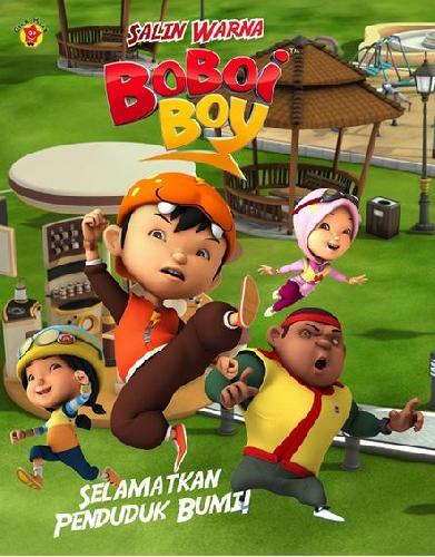 Cover Buku Salin Warna Boboiboy : Selamatkan Penduduk Bumi!