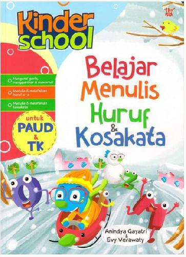 Cover Buku Kinder School Belajar Menulis Huruf&Kosakata Untuk Paud&Tk