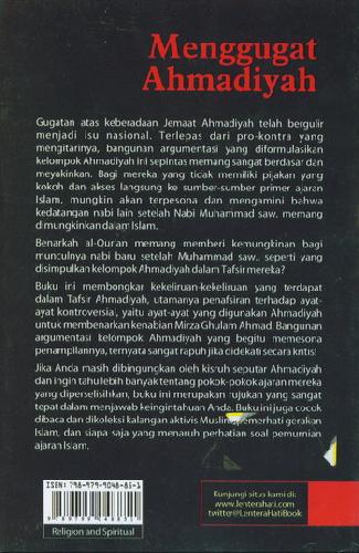 Cover Belakang Buku Menggugat Ahmadiyah