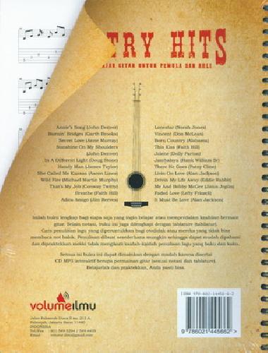Cover Belakang Buku Country Hits: Cara Cepat Belajar Gitar Untuk Pemula&Ahli+Cd