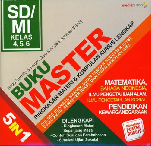 Cover Buku Sd/Mi Kl 4-6 Buku Master 5 In 1: Ringkasan Materi&Kumpulan Rumus Lengkap