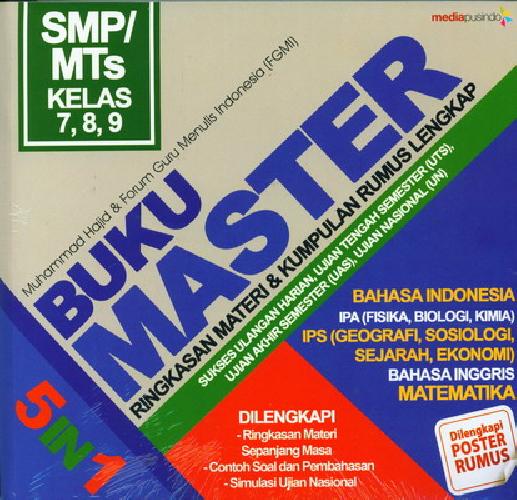 Cover Buku Smp/Mts Kl 7-9 Buku Master 5 In 1: Ringkasan Materi&Kumpulan Rumus Lengkap