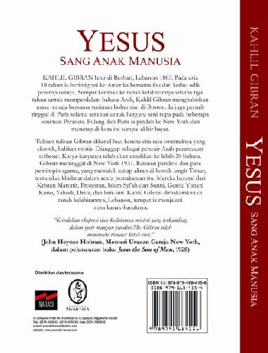 Cover Belakang Buku Yesus Sang Anak Manusia