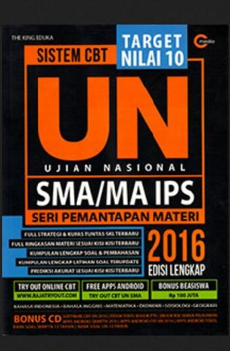 Cover Buku Target Nilai 10 UN SMA/MA IPS 2016 Sistem CBT