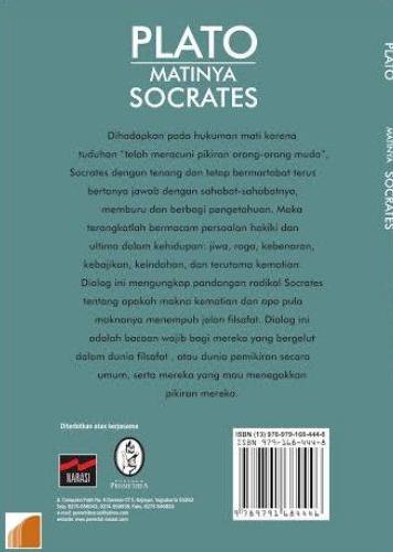 Cover Belakang Buku Plato: Matinya Socrates