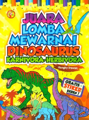 Cover Buku Juara Lomba Mewarnai Dinosaurus Karnivora-Herbivora