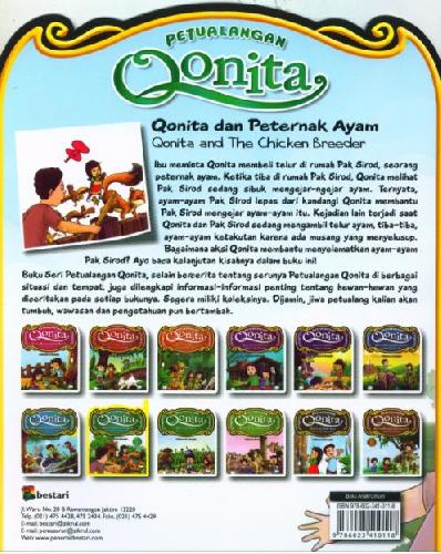 Cover Belakang Buku Petualangan Qonita : Qonita dan Peternakan Ayam (Bilingual+Full Color)