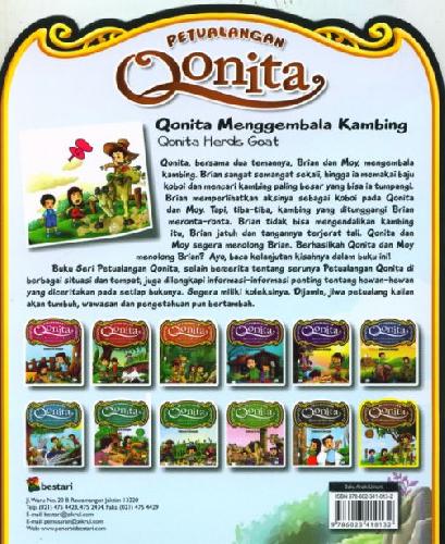 Cover Belakang Buku Petualangan Qonita : Qonita Menggembala Kambing (Bilingual+Full Color)