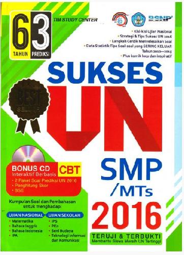 Cover Buku Sukses UN SMP/MTS 2016