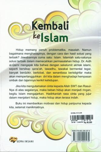 Cover Belakang Buku Kembali Ke Islam
