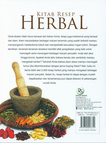 Cover Belakang Buku Kitab Resep Herbal