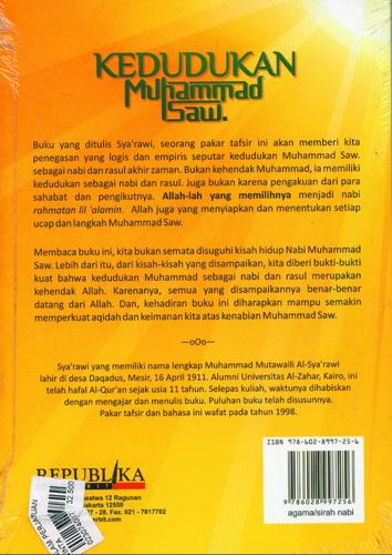 Cover Belakang Buku Kedudukan Muhammad Rasulullah Saw
