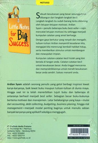 Cover Belakang Buku Little Notes for Big Success Bk