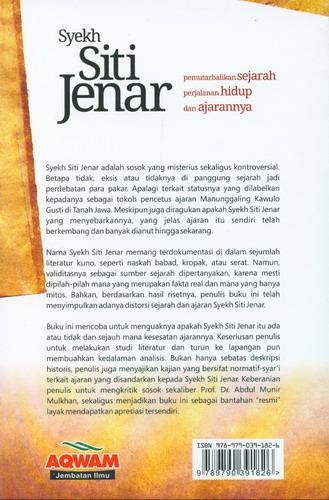 Cover Belakang Buku Syekh Siti Jenar : Pemutarbalikan Sejarah Perjalanan Hidup dan Ajarannya