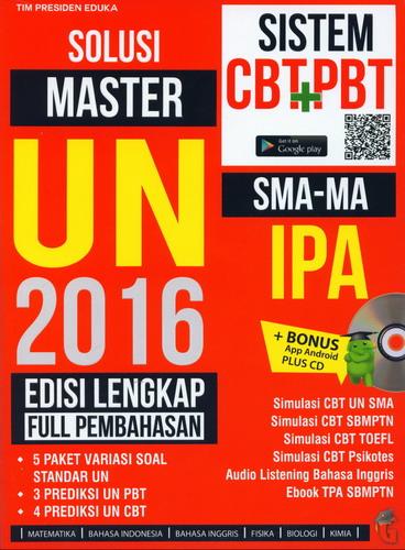 Cover Buku Solusi Master UN 2016 SMA-MA IPA Edisi Lengkap Full Pembahasan