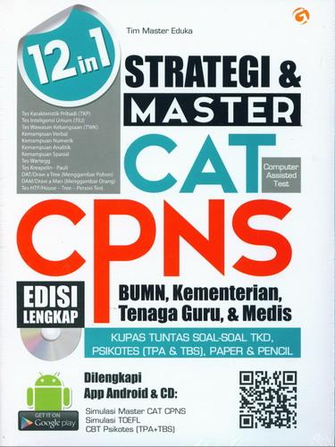 Cover Buku Strategi dan Master CAT CPNS BUMN, Kementerian, Tenaga Guru dan Medis