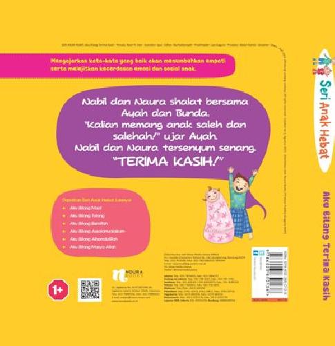 Cover Belakang Buku Seri Anak Hebat: Aku Bilang Terima Kasih (Board Book)
