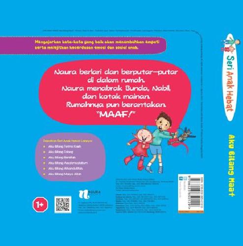 Cover Belakang Buku Seri Anak Hebat: Aku Bilang Maaf (Board Book)