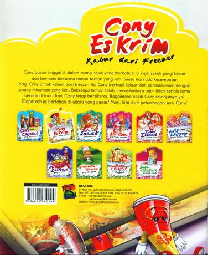 Cover Belakang Buku Cony Es Krim Kabur dari Freezer (full color)