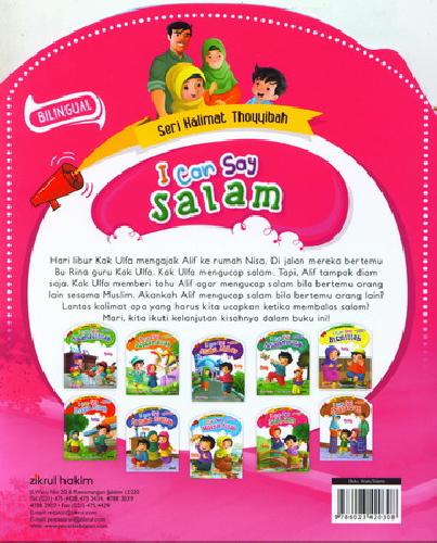 Cover Belakang Buku I Can Say Salam - Aku Bisa Mengucap Salam (Bilingual)