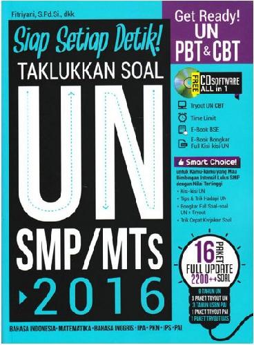 Cover Buku Siap Setiap Detik! Taklukkan Soal UN SMP/MTS 2016