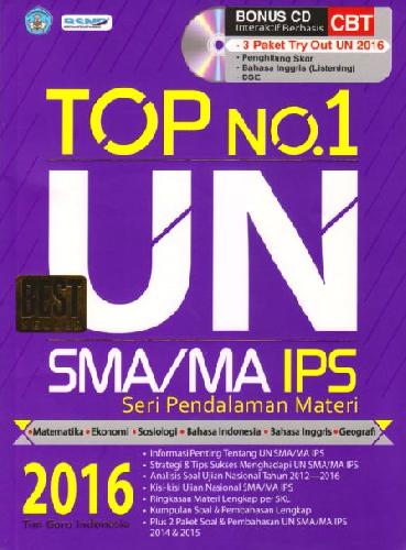 Cover Buku TOP NO. 1 UN SMA/MA IPS 2016
