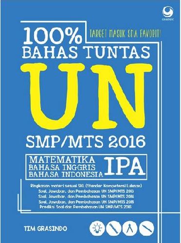 Cover Depan Buku 100% Bahas Tuntas UN SMP/MTS 2016