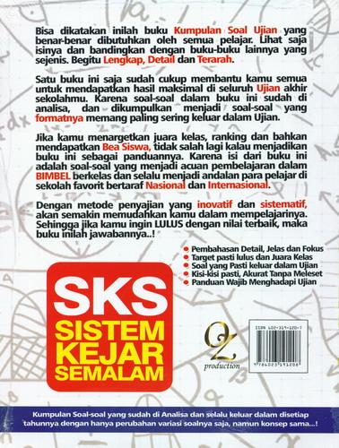 Cover Belakang Buku SKS Bocoran Soal Pasti Keluar di US/Mi 2016 SD/Mi