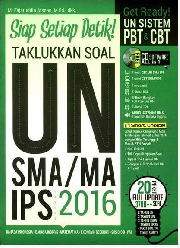 Cover Buku SMA/MA IPS Siap Setiap Detik Taklukkan Soal UN 2016
