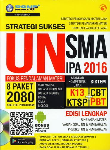 Cover Buku Strategi Sukses UN SMA IPA 2016 Fokus Pendalaman Materi