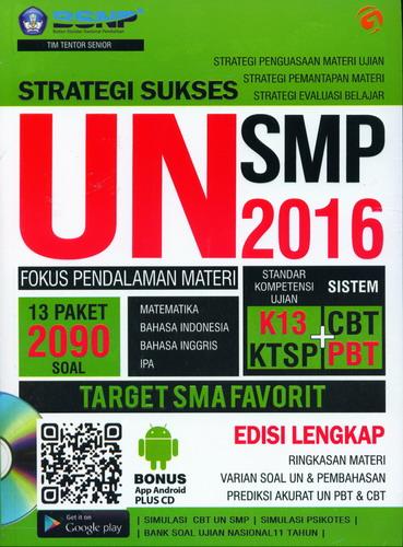 Cover Buku Strategi Sukses UN SMP 2016 Fokus Pendalaman Materi Edisi Lengkap