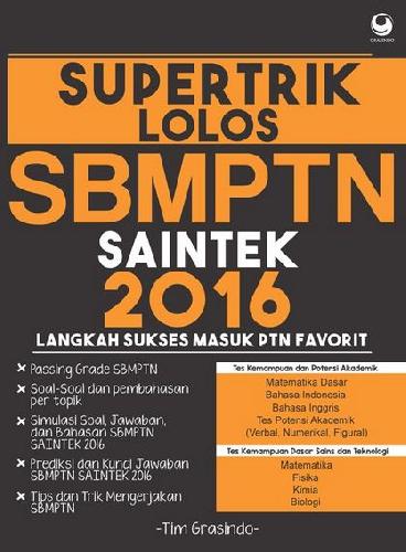 Cover Buku Supertrik Lolos SBMPTN SAINTEK 2016