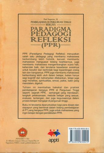 Cover Belakang Buku Paradigma Pedagogi Refleksi (PPP)