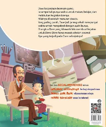 Cover Belakang Buku DAVE TERJEBAK - KECANDUAN BERMAIN GAMES