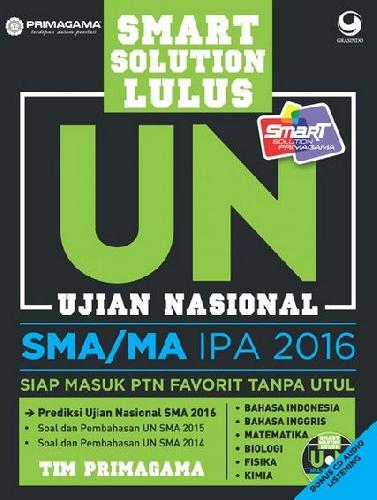 Cover Buku Primagama Smart Solution Lulus UN SMA/MA IPA 2016 + CD