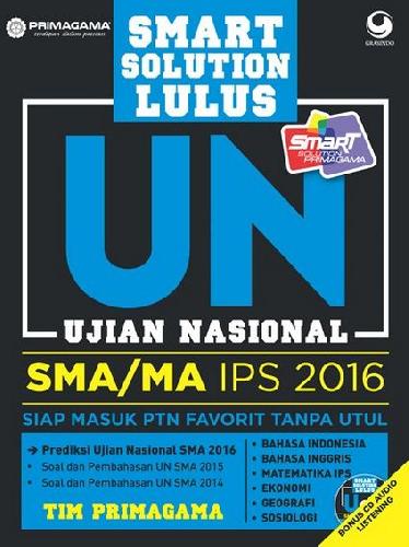 Cover Buku Primagama Smart Solution Lulus UN SMA/MA IPS 2016 + CD