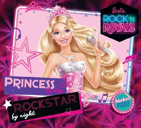 Cover Buku Sticker Puzzle Barbie Rock n Royals: Princess by Day Rockstar by Night