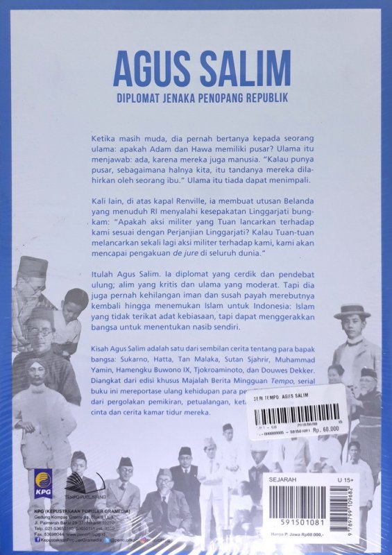 Cover Belakang Buku Seri Tempo: Agus Salim (Diplomat Jenaka Penopang Republik)