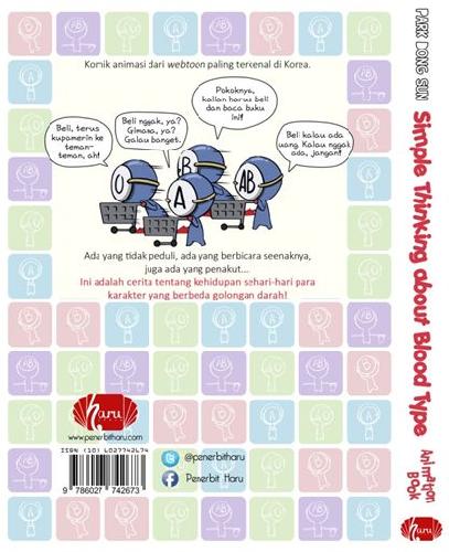 Cover Belakang Buku Simple Thinking about Blood Type Animation