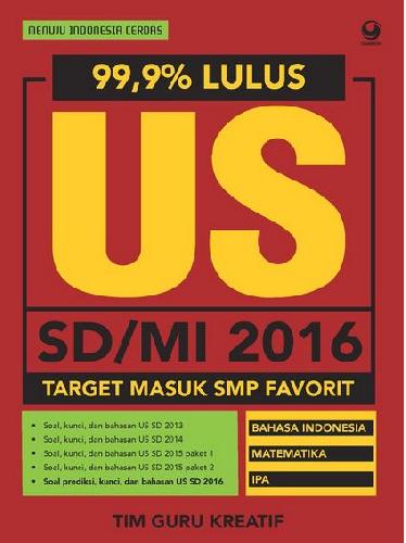 Cover Buku 99.9% Lulus US SD/MI 2016