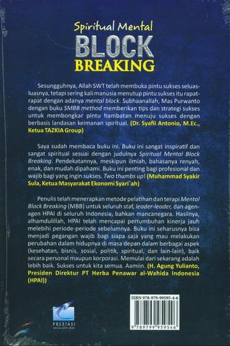 Cover Belakang Buku Spritual Mental Block Breaking Bersama Allah Pasti Bisa