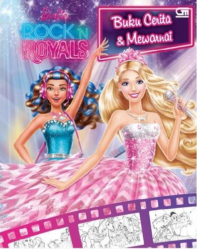 Cover Buku Barbie in Rock n Royals: Buku Cerita dan Mewarnai
