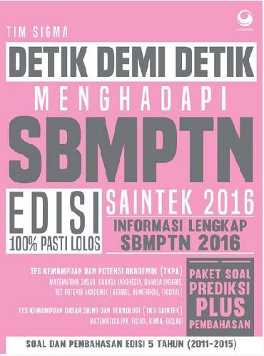 Cover Buku Detik Demi Detik Menghadapi SBMPTN SAINTEK 2016