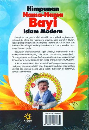 Cover Belakang Buku Himpunan Nama-Nama Bayi Islam Modern