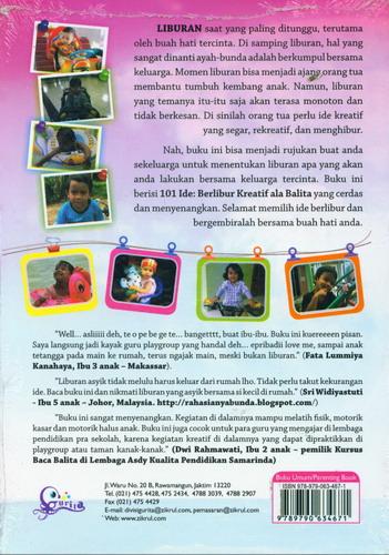 Cover Belakang Buku 101 Ide Berlibur Kreatif Ala Balita (Parenting Book)