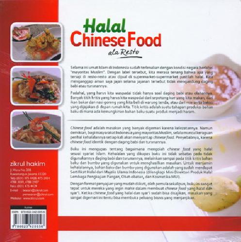 Cover Belakang Buku Halal Chinese Food alal Resto