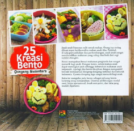 Cover Belakang Buku 25 Kreasi Bento Dongeng Nusantara