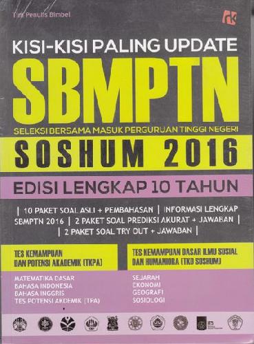 Cover Buku Kisi-kisi Paling Update SBMPTN Soshum 2016